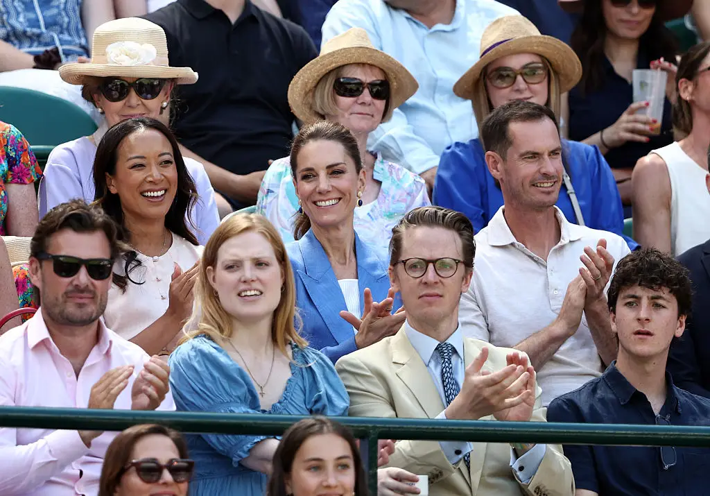 She seemed quite happy to be away from the Royal Box and among the spectators (James Fearn/Getty Images)