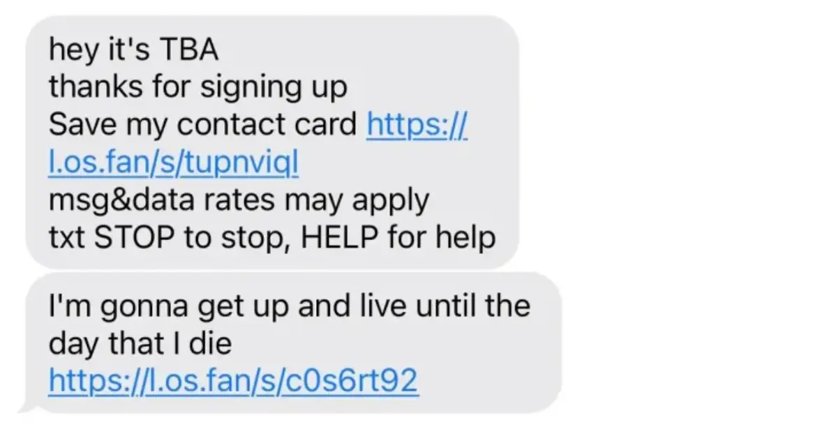 The billboard's phone number sent another batch of lyrics (X)