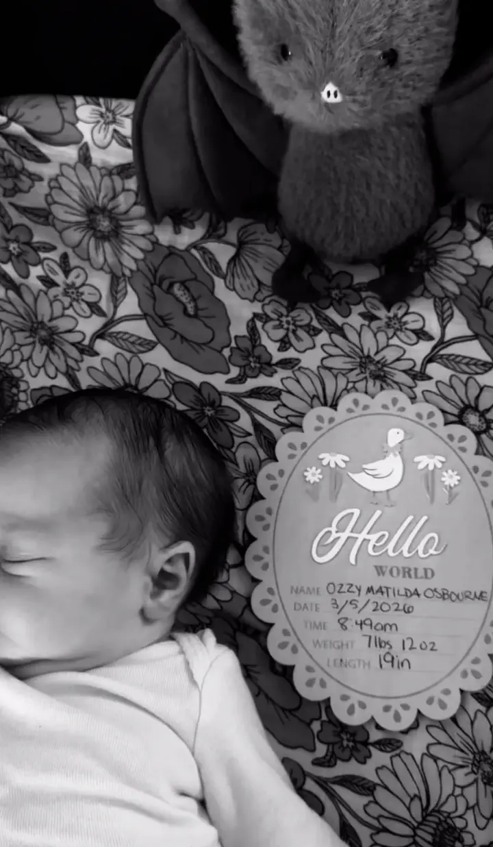 The pair named the latest addition to their family Ozzy Matilda Osbourne (Instagram/@areeosbourne)
