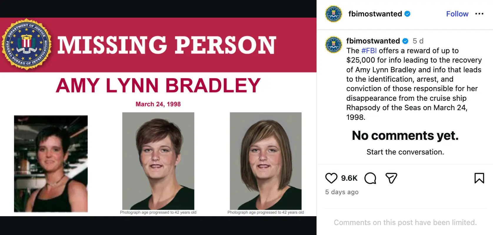 The appeal was recently reshared (Instagram/@fbimostwanted)