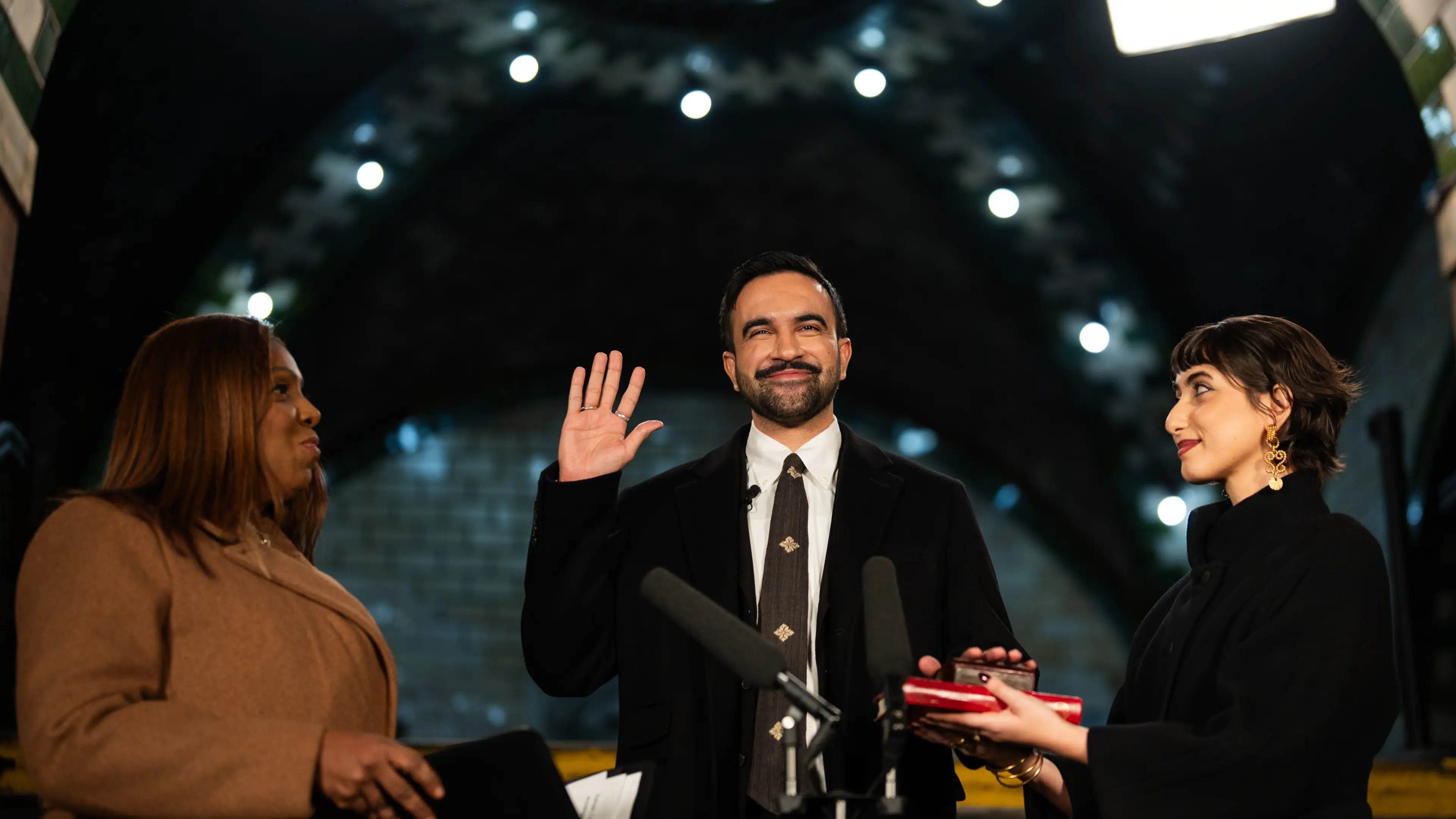 Zohran Mamdani becomes first NYC mayor sworn in on Quran - why the abandoned subway station?