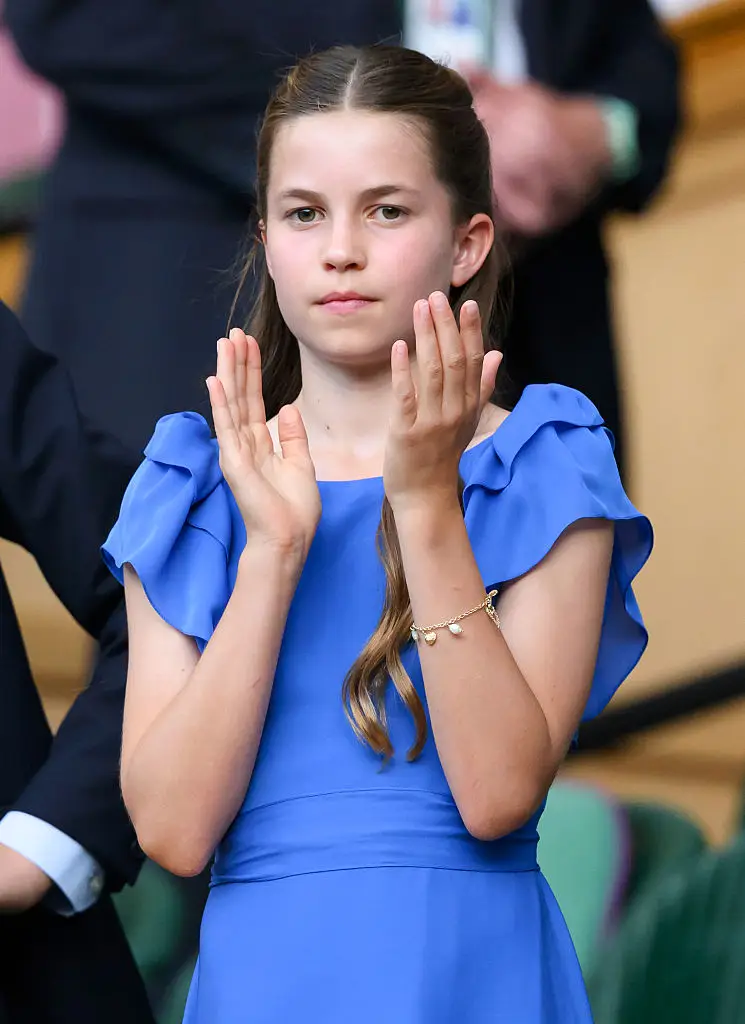Princess Charlotte photographed wearing the high street charm bracelet (Karwai Tang/Getty Images)