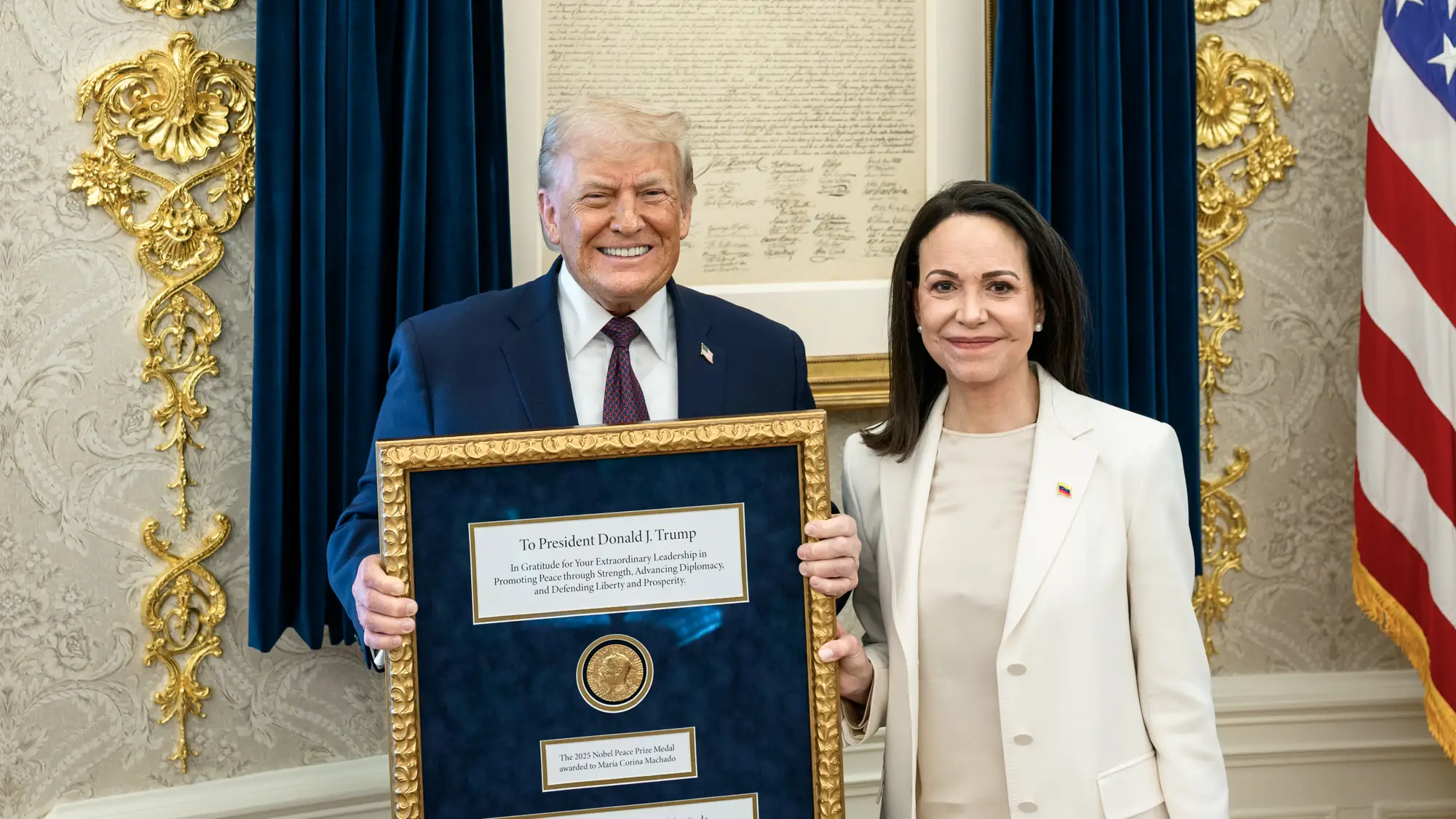 Nobel Peace Prize winner hands over her award to Donald Trump - people are outraged
