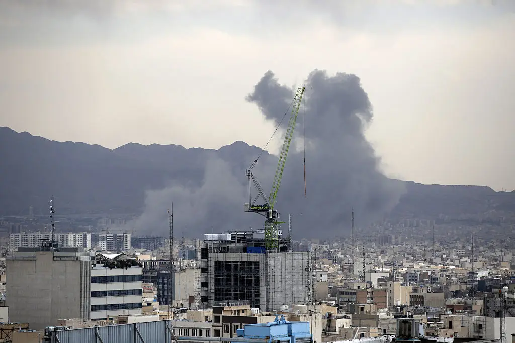 Smoke rising over Tehran following Israeli strikes (Fatemeh Bahrami/Anadolu via Getty Images)