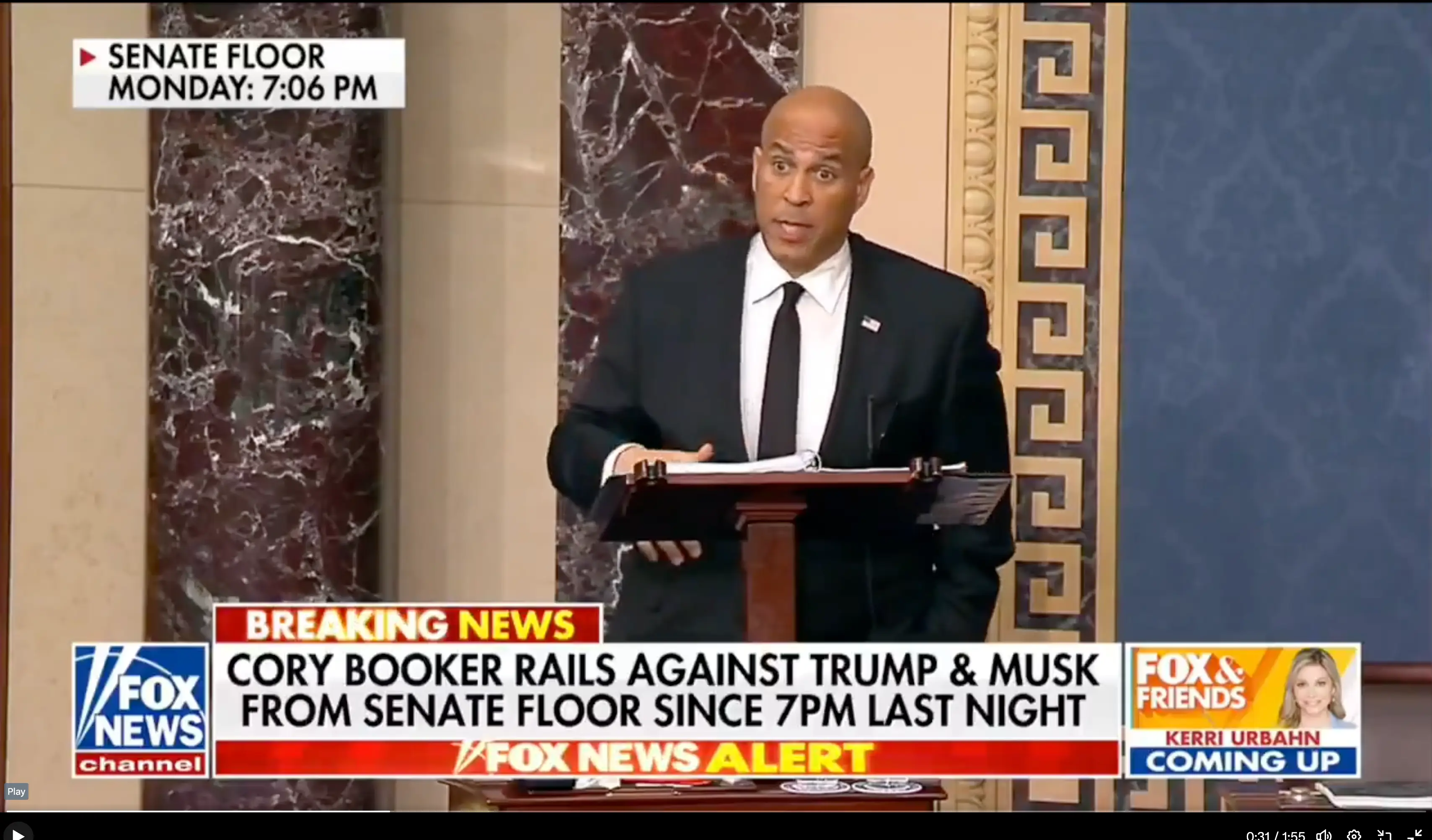 Booker has been going for over 15 hours (Fox News)