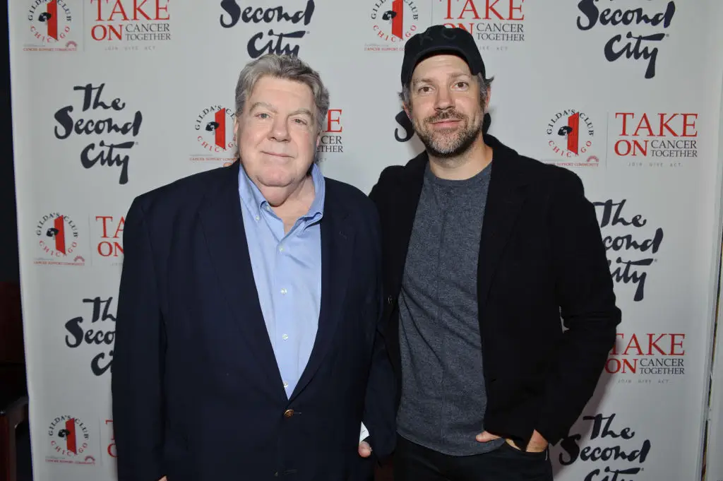 Jason Sudeikis and the late George Wendt's uncle-and-nephew link connects two generations of comedy fame (Timothy Hiatt/Contributor/Getty Images)