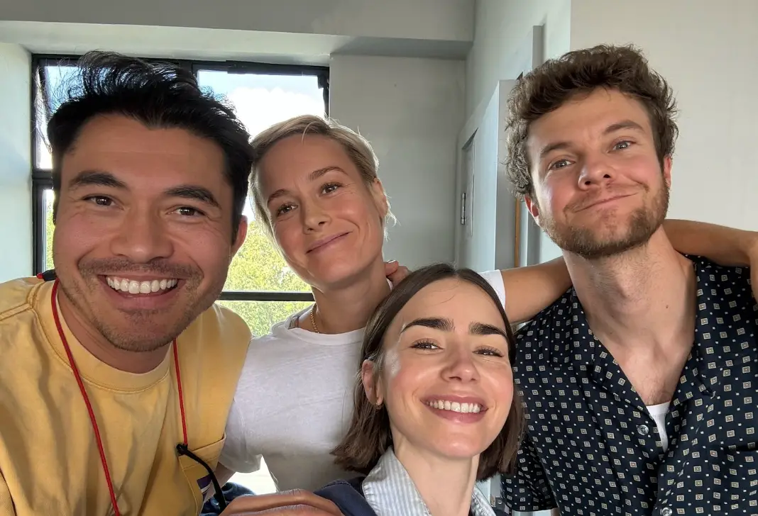The movie stars Jack Quaid, Brie Larson, Henry Golding and Lily Collins (Instagram/@lilyjcollins)