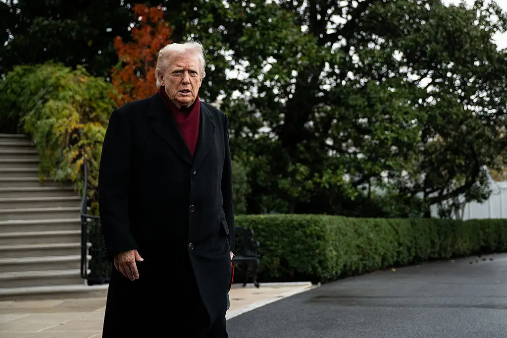 Donald Trump debuted a new look over the weekend - and the internet has a hilarious theory (Bloomberg/Getty Images)