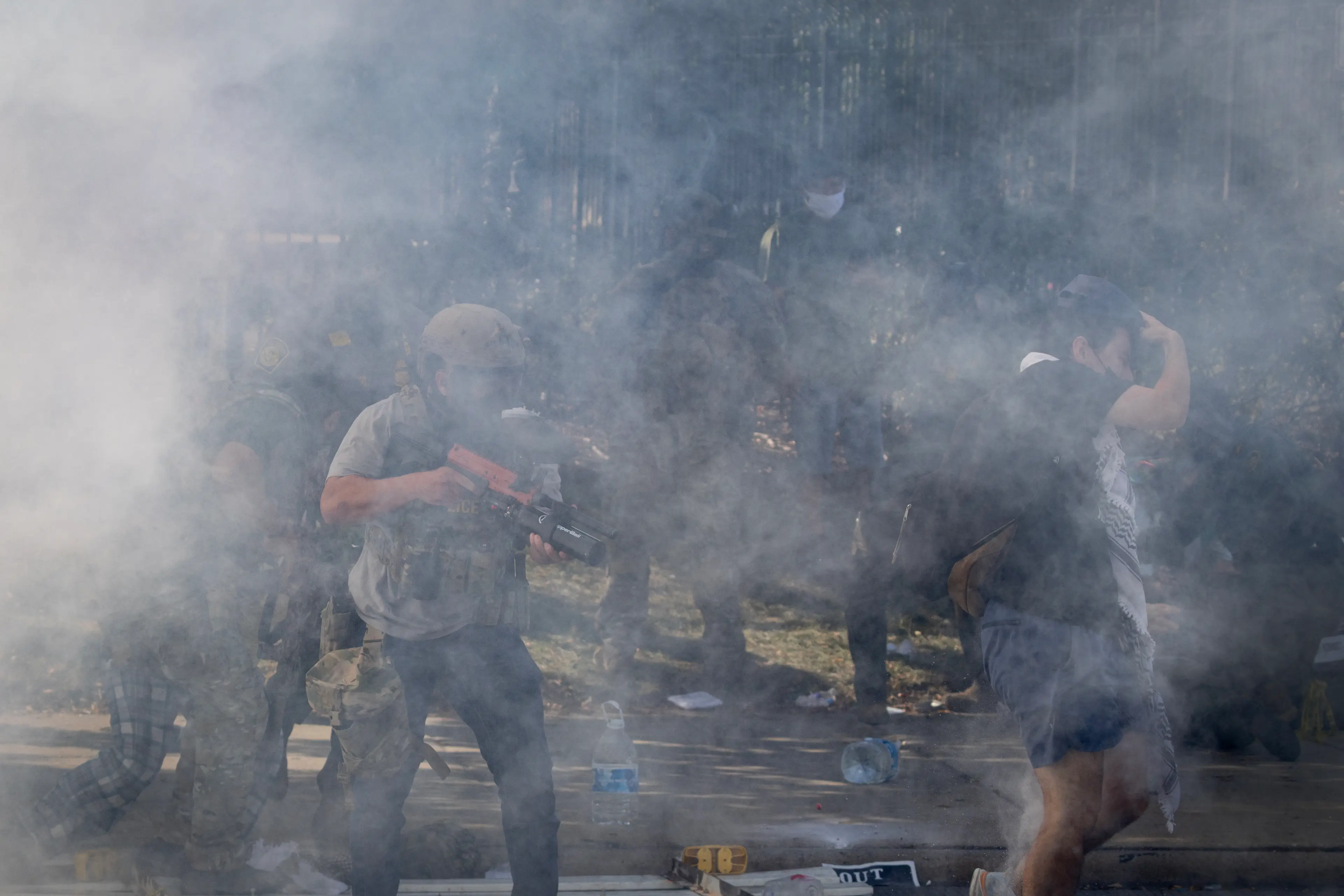 Tear gas was reportedly used on protestors (Scott Olson/Getty Images)
