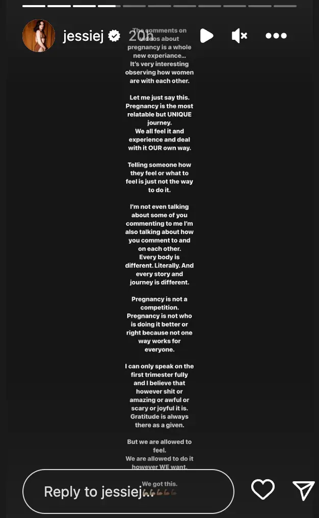 The singer has called out comments made about her pregnancy.