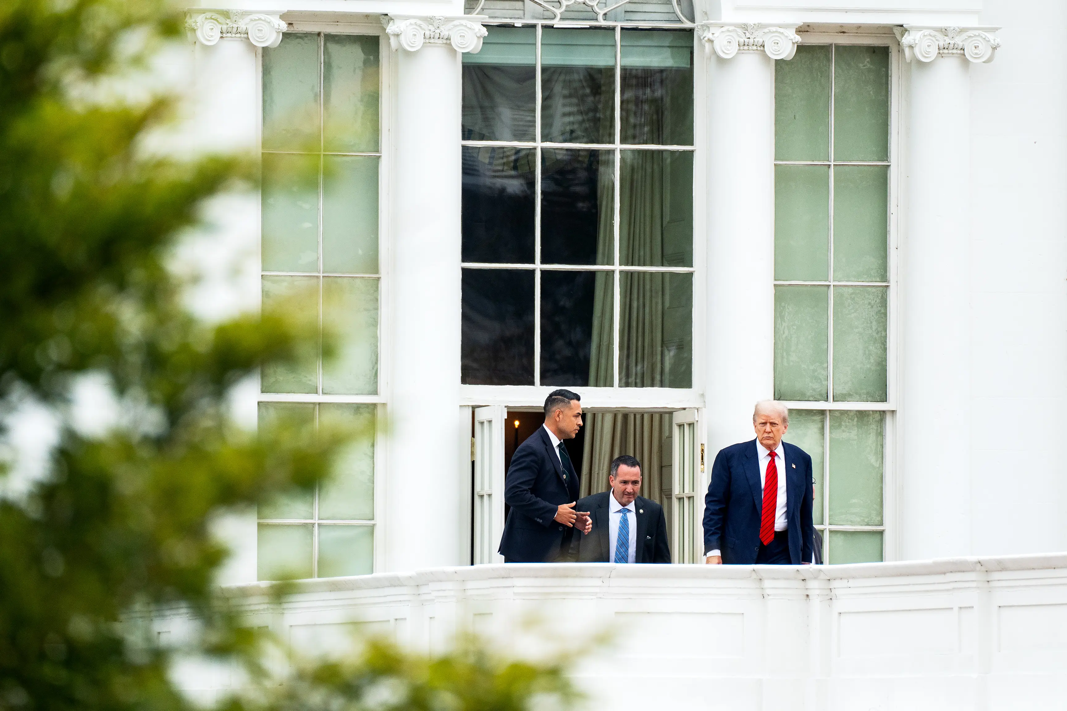 Trump explained the reason for the rooftop excursion was due to the building of a new White House ballroom (Demetrius Freeman/The Washington Post via Getty Images)