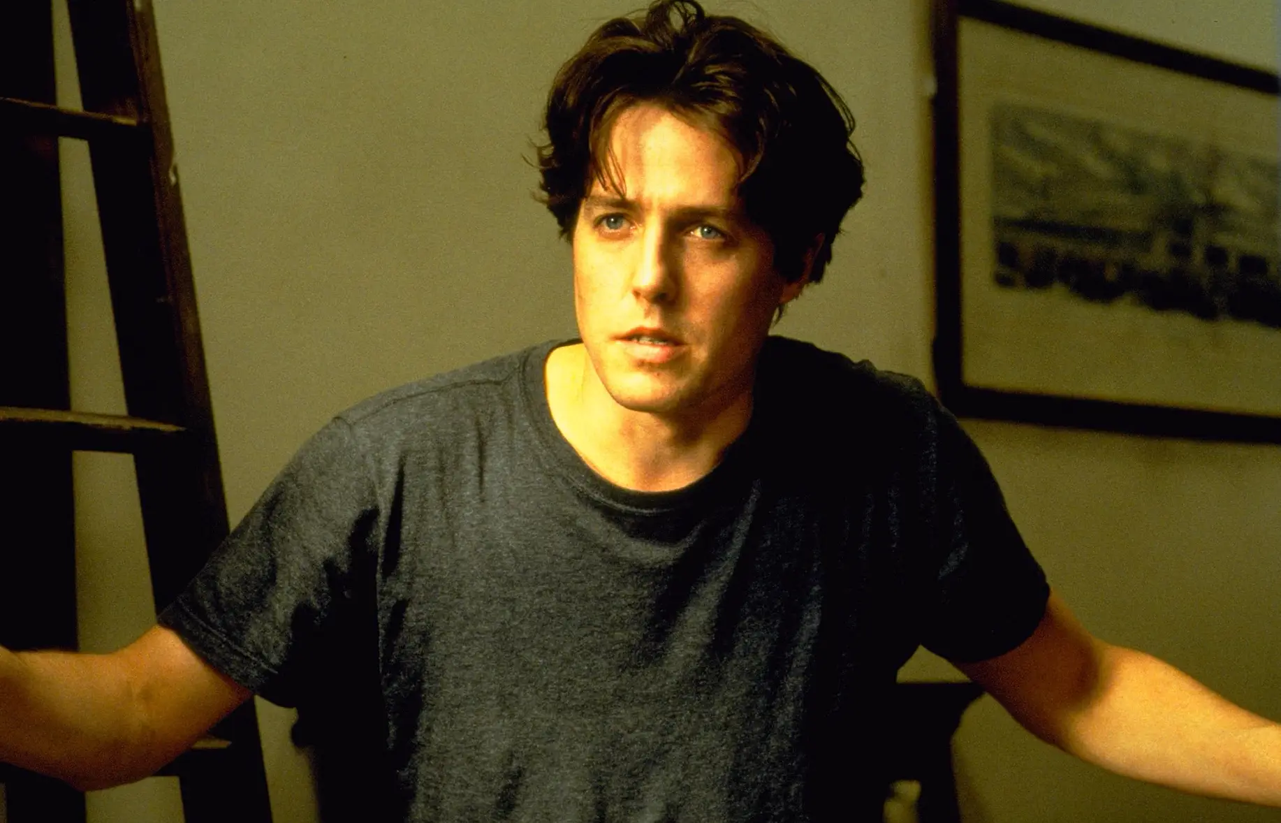 A young Hugh Grant as travel bookshop owner, William Thacker. (Universal Pictures)