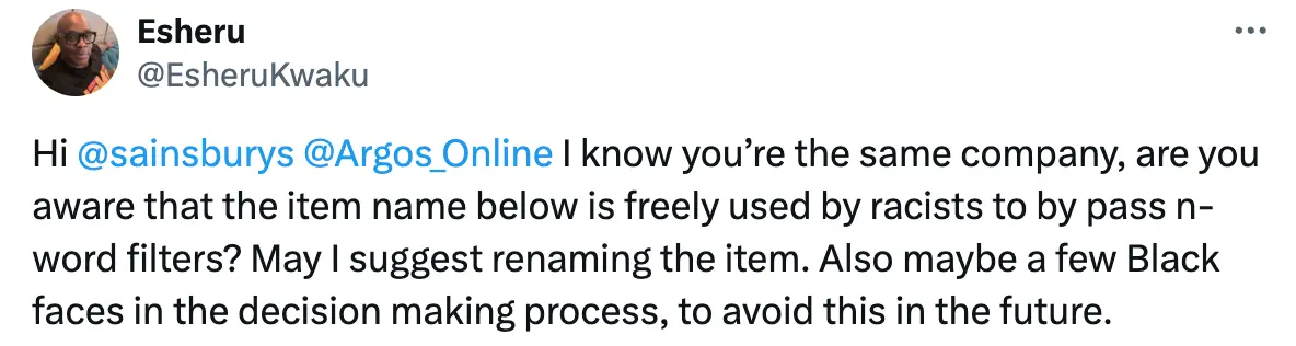One shopper shared their thoughts on social media. (Twitter/@EsheruKwaku)