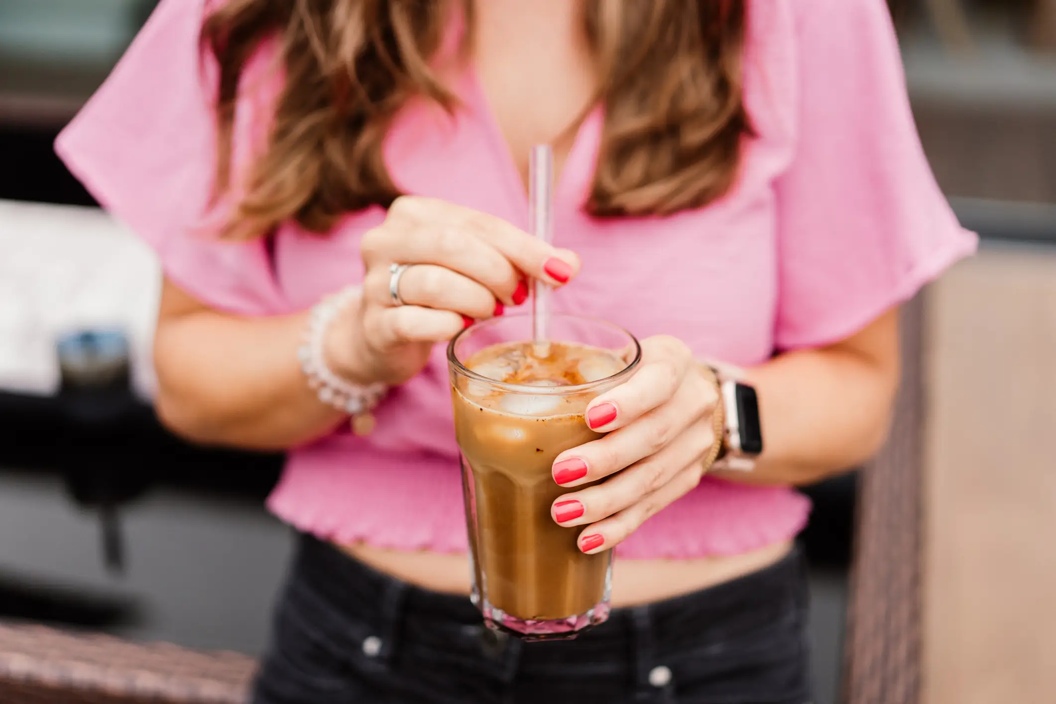The iced coffee job interview debate is going viral on social media right now (Getty Stock Images)