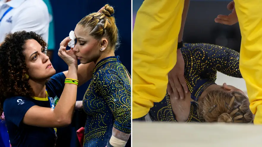 Olympic gymnast suffers horrific face injury half way through stunt