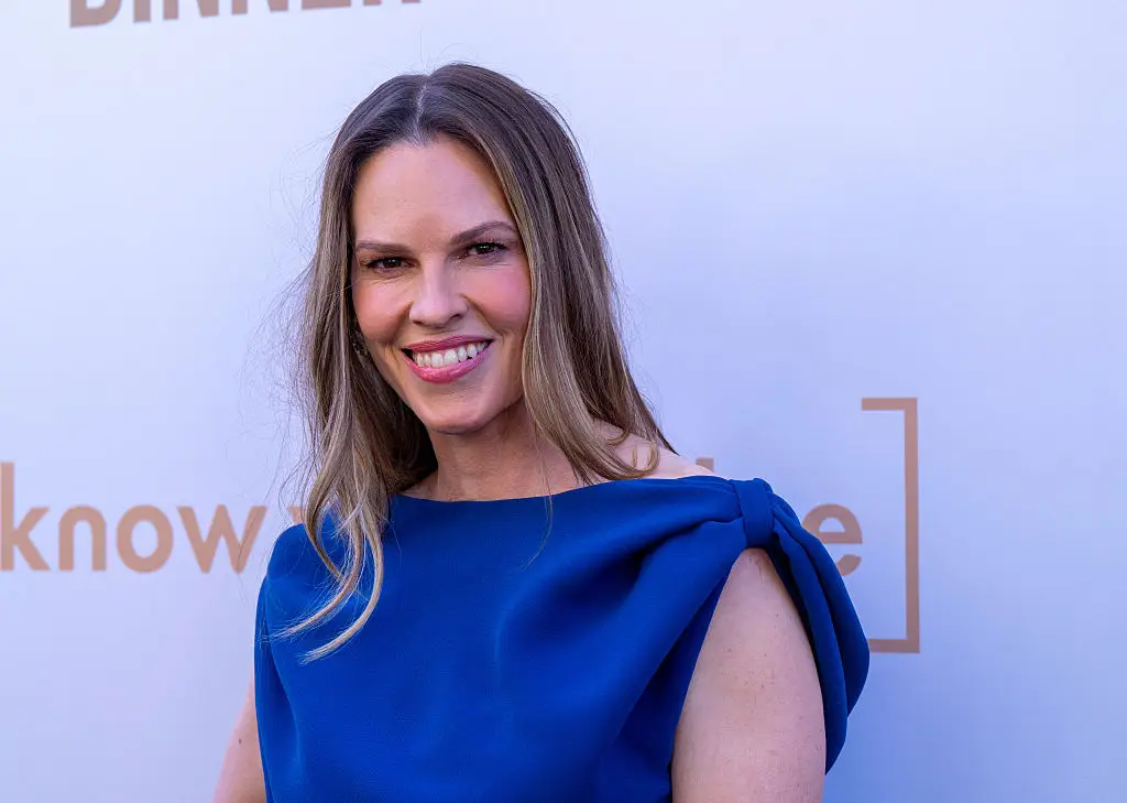 Swank put up a defence of older women becoming mothers (Photo by Amanda Edwards/Getty Images)