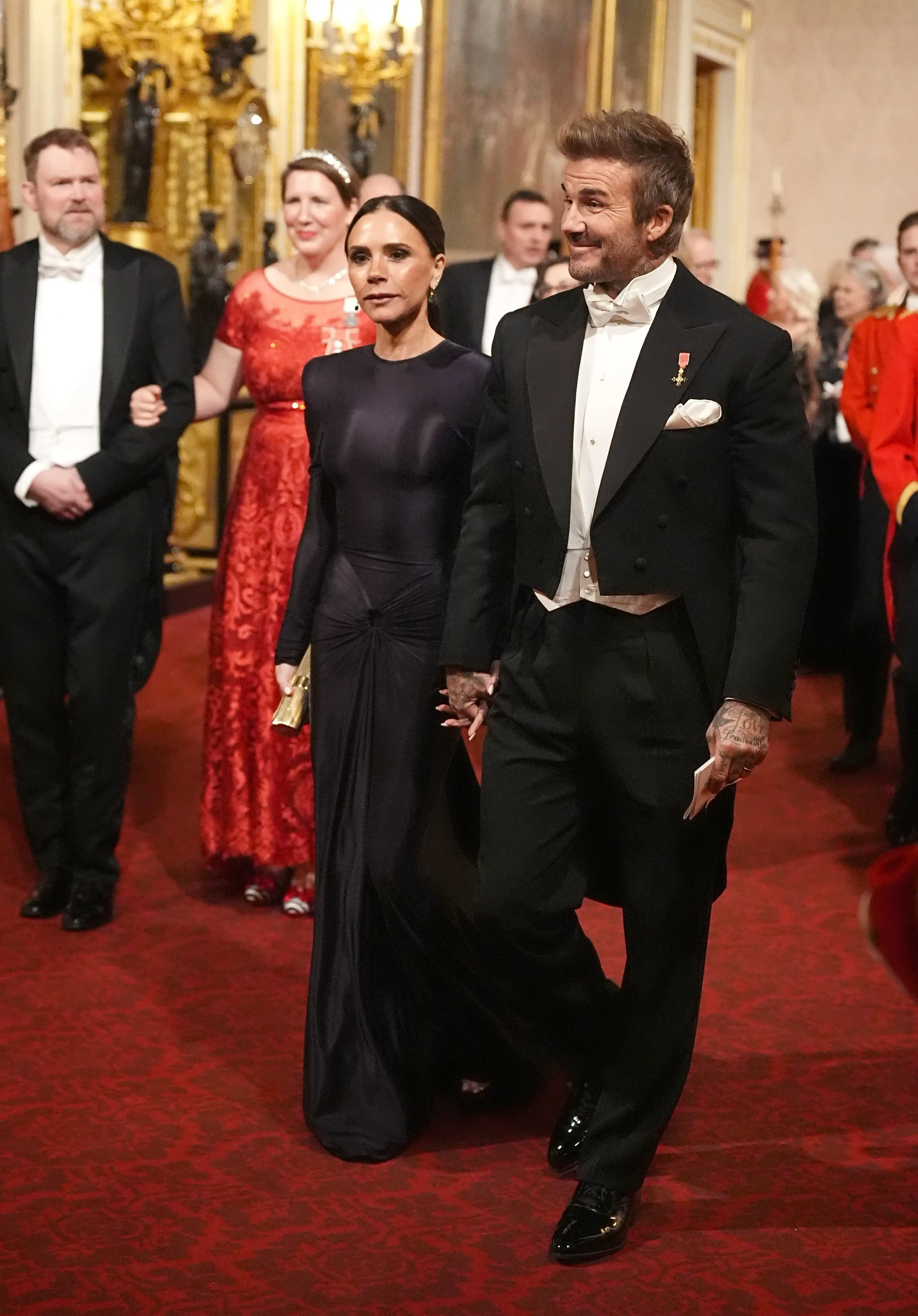 David and Victoria Beckham attended a special dinner at Buckingham Palace last night (AARON CHOWN/POOL/AFP via Getty Images)