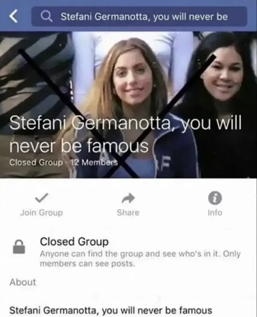 The Facebook Group that Gaga's classmates created. (Facebook)