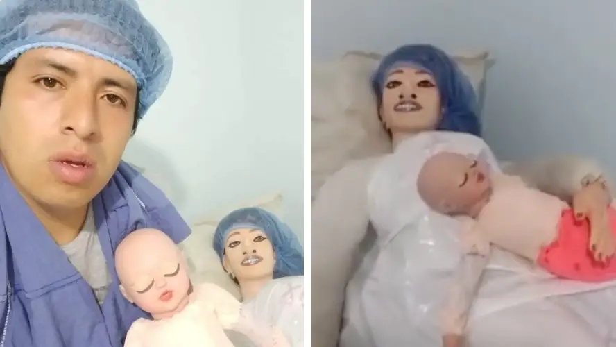 Man who's engaged to rag doll announces she's 'given birth' to their third child