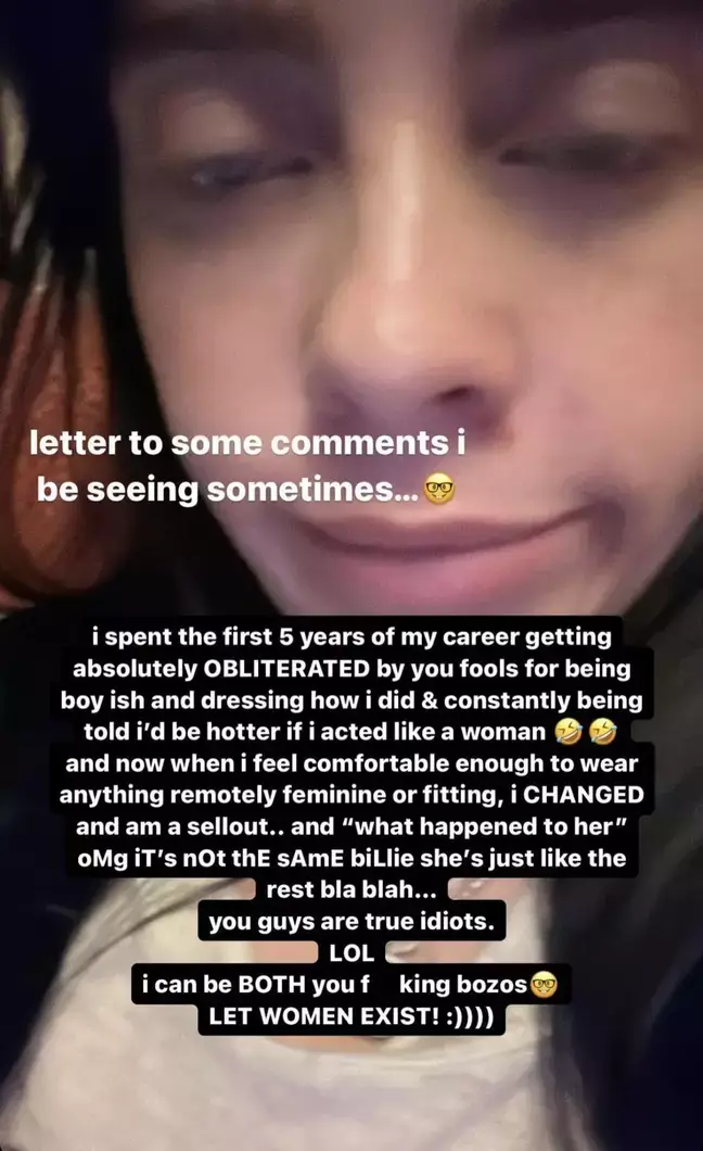 Billie Eilish shut down her haters.
