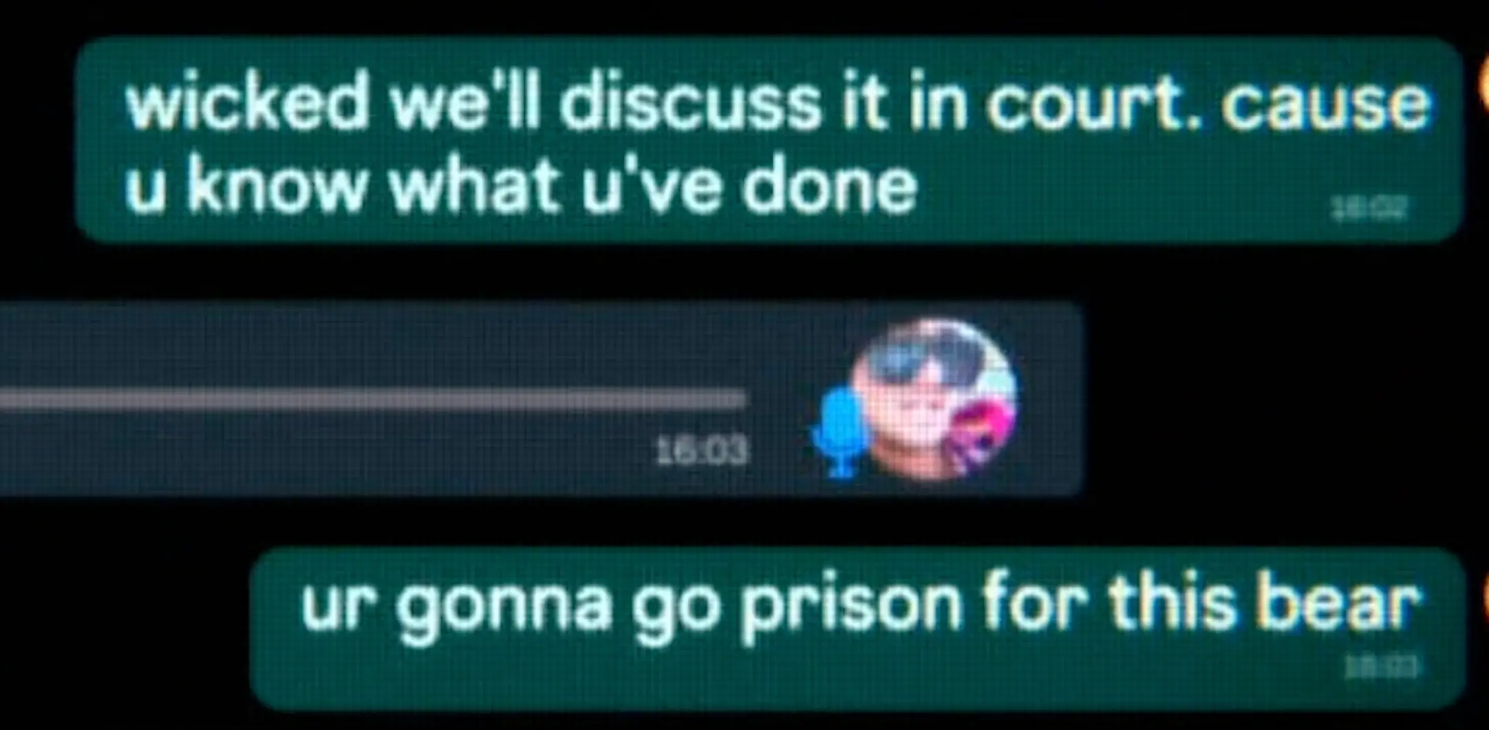 Georgia told Bear that she would she him go to prison for sharing the footage of them having sex.