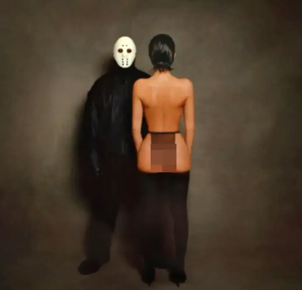 Their outfit seems to mirror Kanye's 2024 artwork (YZY)