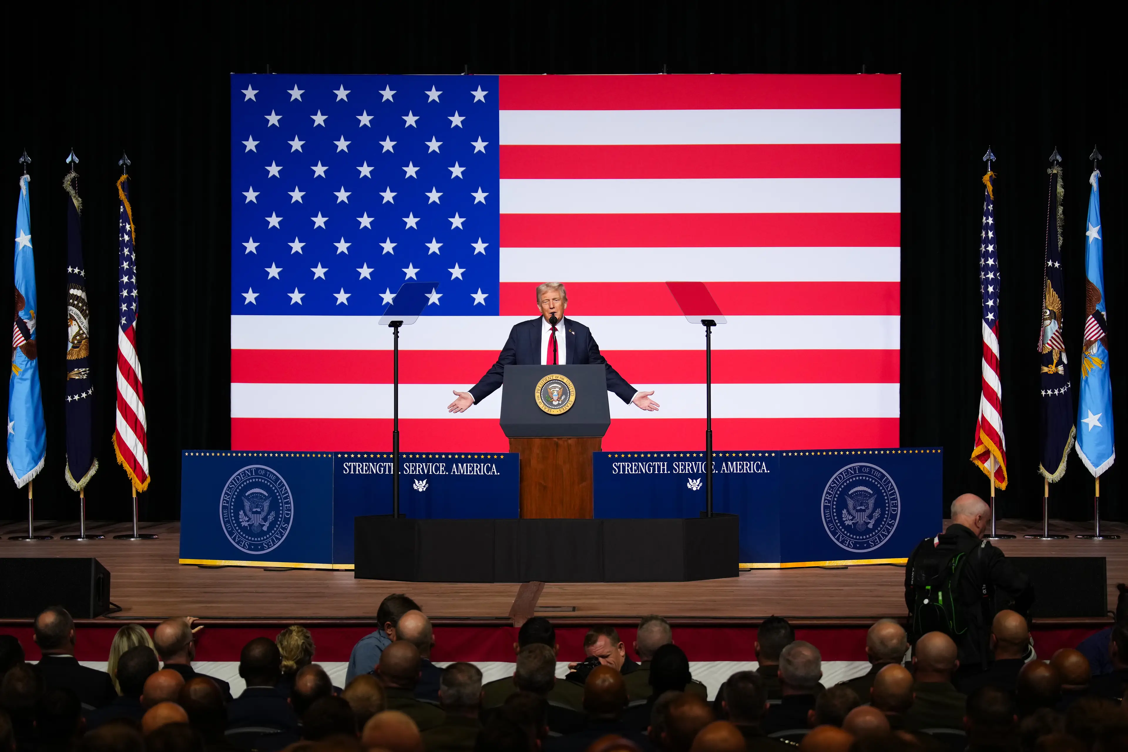 Trump addresses senior military officers (Andrew Harnik/Getty Images)