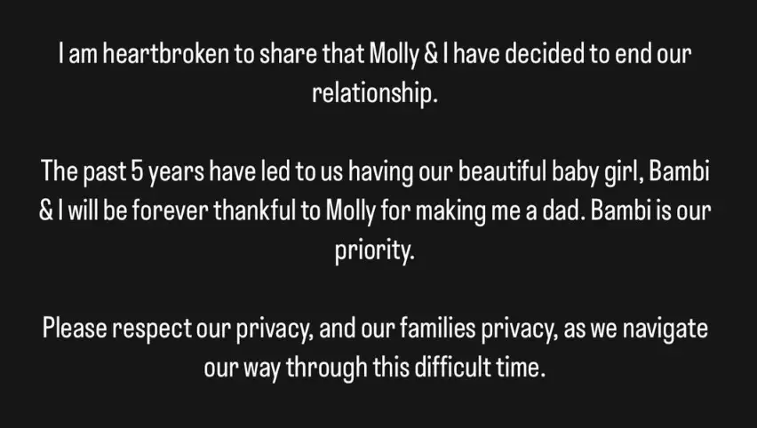 Tommy's statement. (Instagram/@tommyfury)