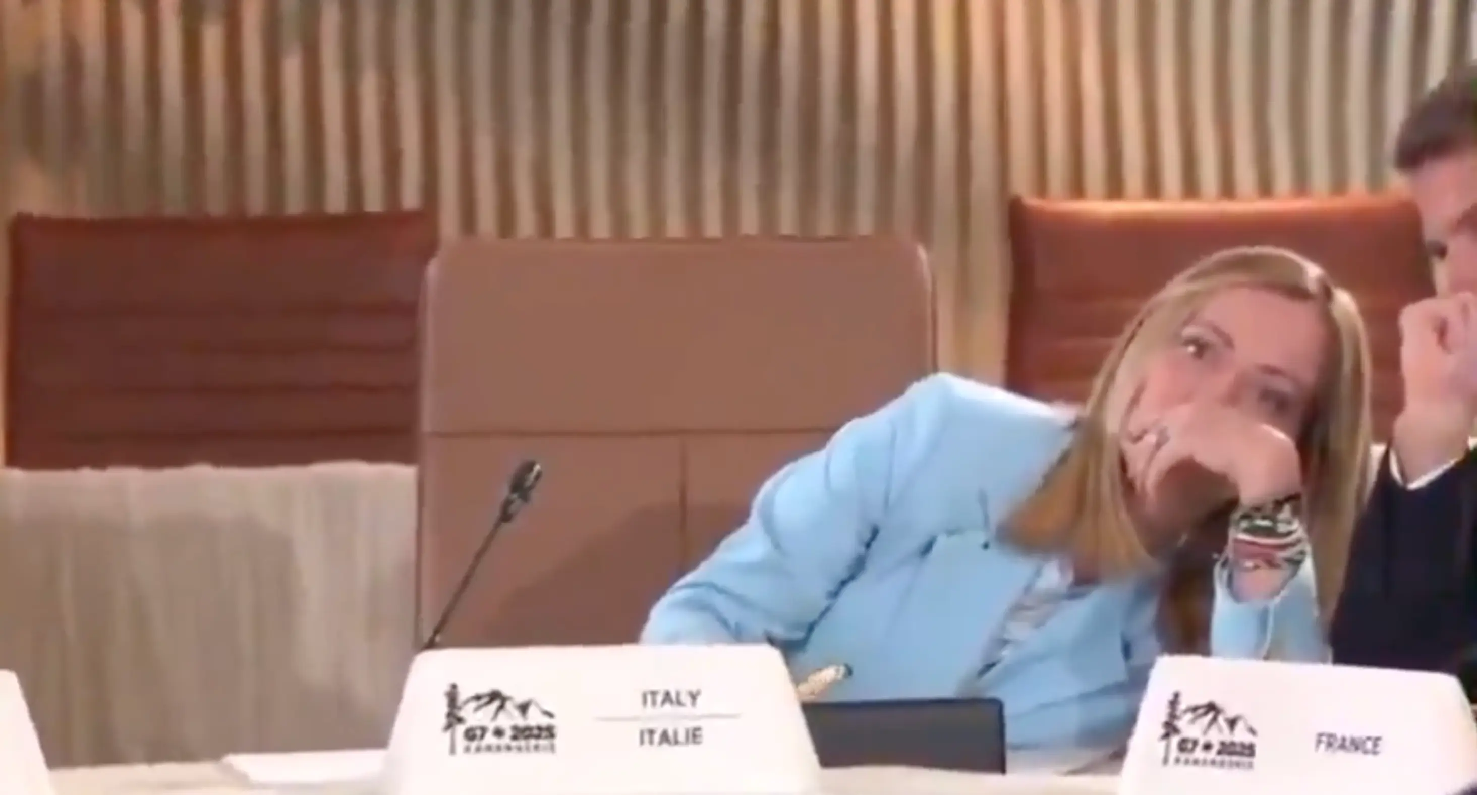 She could also be seen playing with her pen (CTV News)