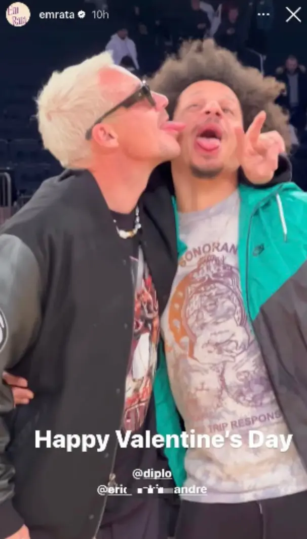 Andre featured in Ratajkowski's Instagram Story on Valentine's Day.