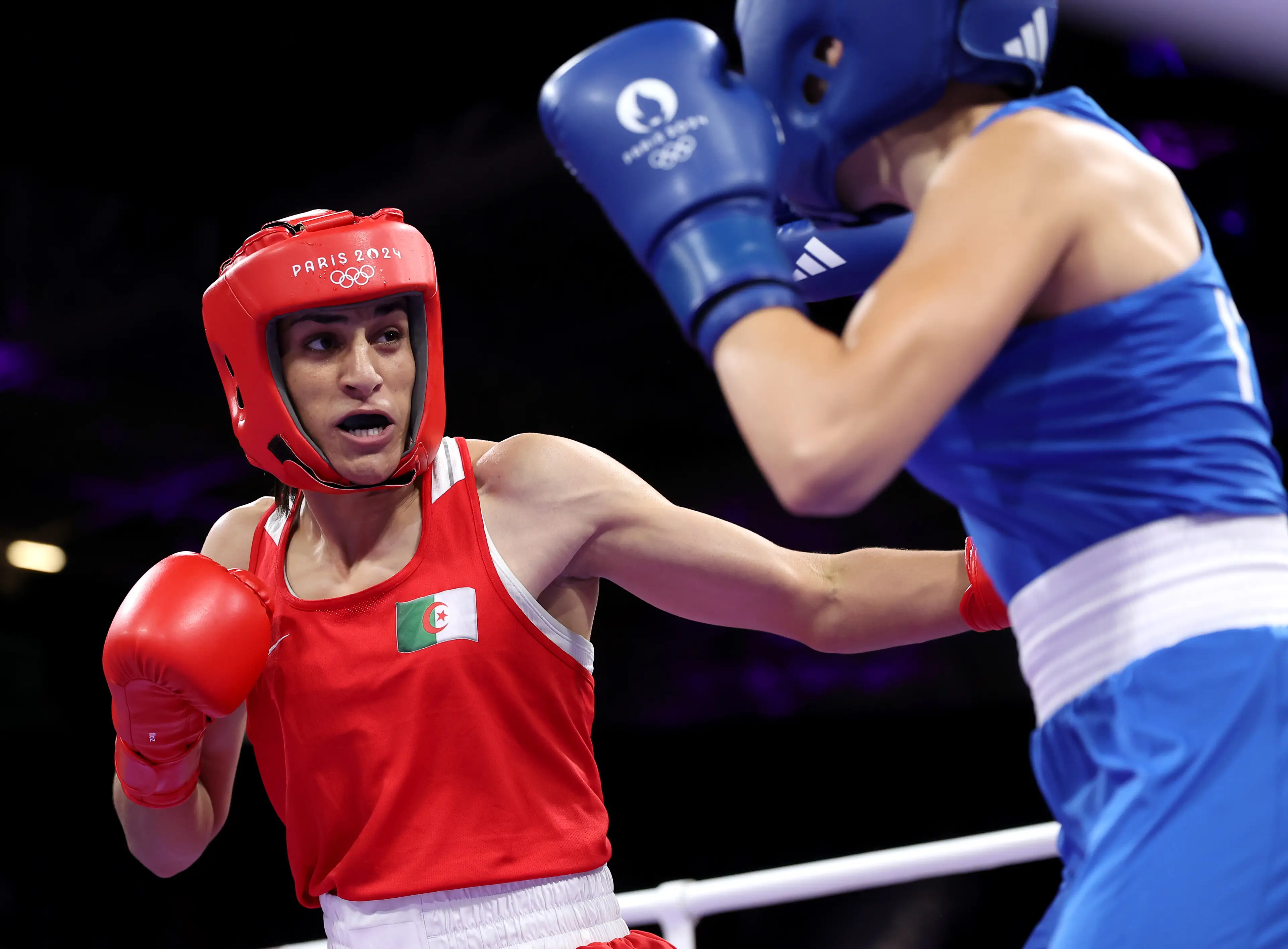 Khelif fought her third boxing match this evening. (Richard Pelham/Getty Images)