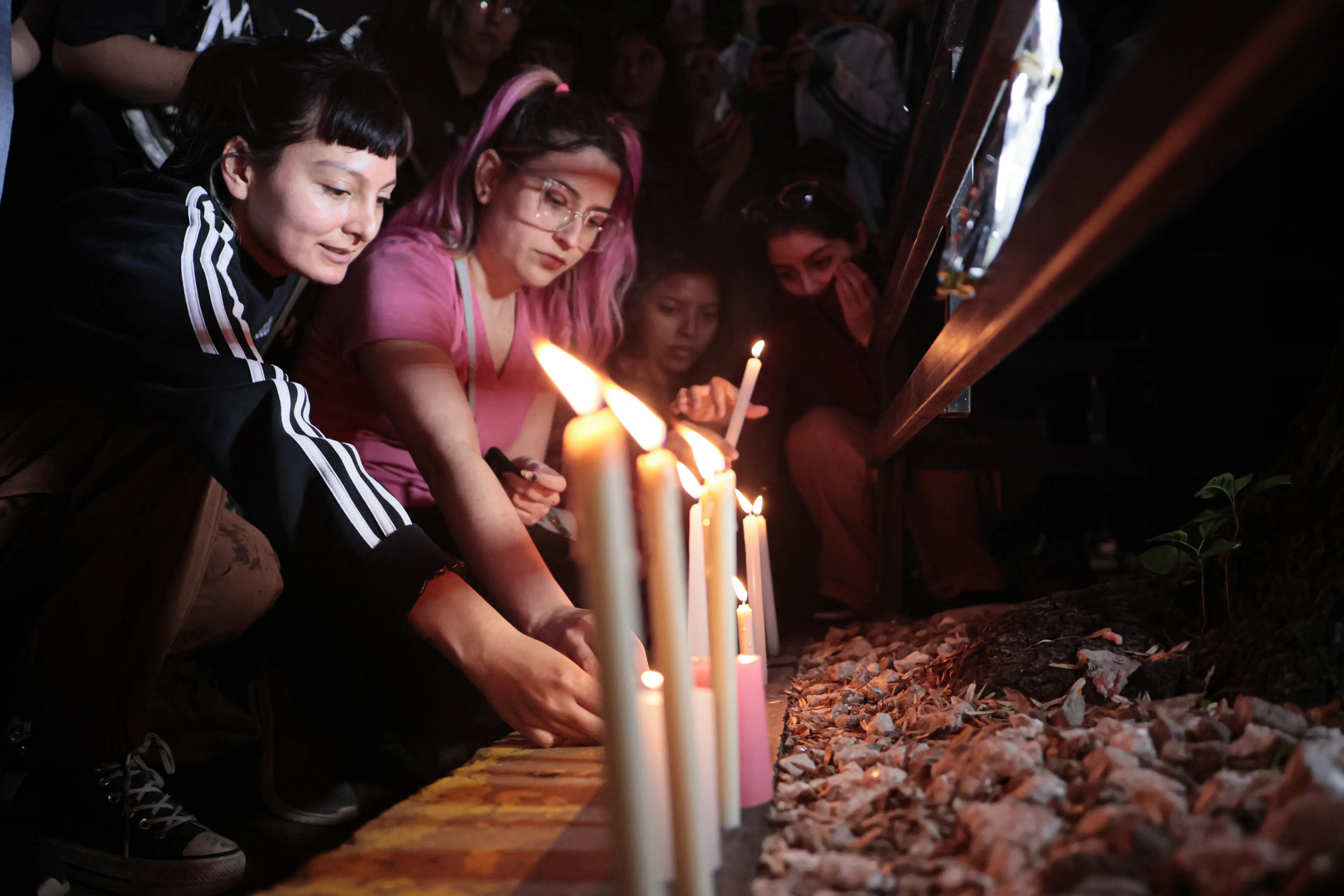 Fans held a mourning vigil (Luciano Gonzalez/Anadolu via Getty Images)