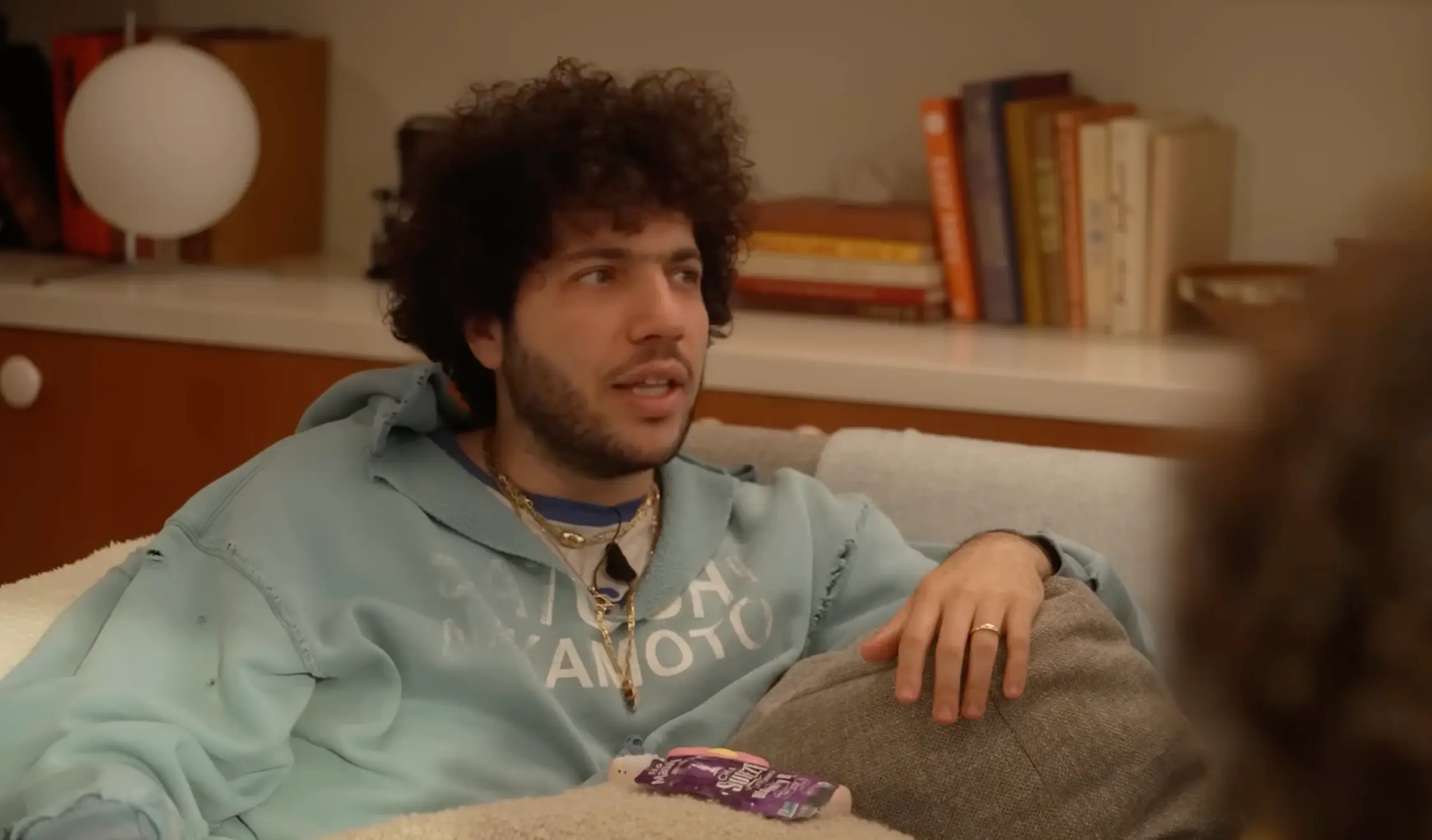 Blanco co-hosts the podcast with Kristin Batalucco and Lil Dicky (YouTube/FriendsKeepSecrets)