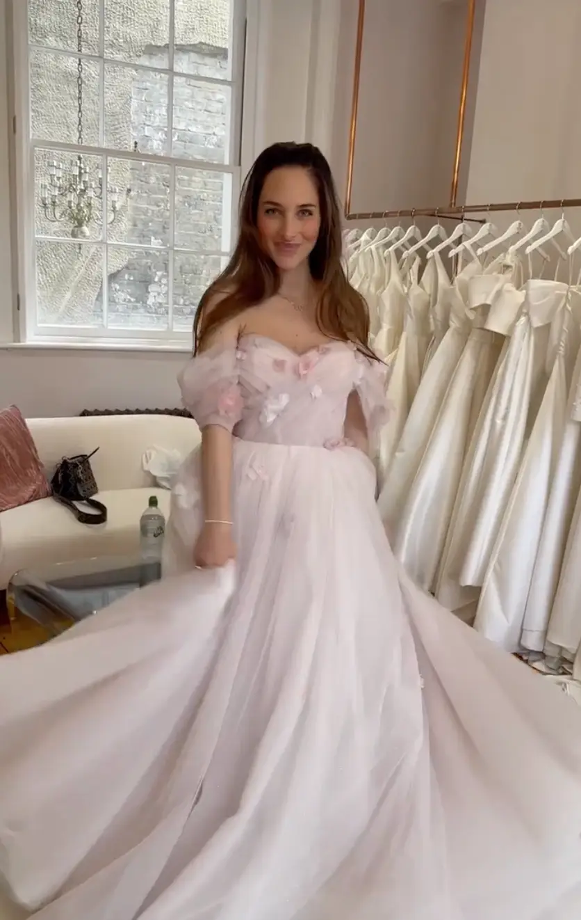 Maeva was spotted in a white dress.