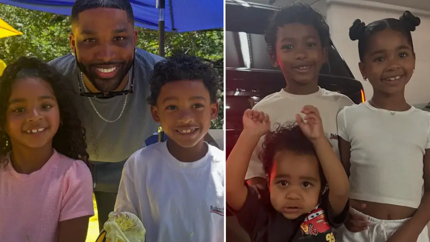 Tristan Thompson slammed after sharing family photo with his kids as people notice problem with it