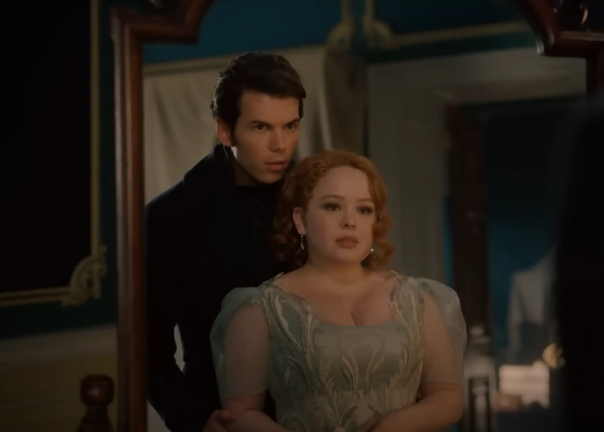 Penelope had to decide whether to share her secret with Colin. (Netflix)