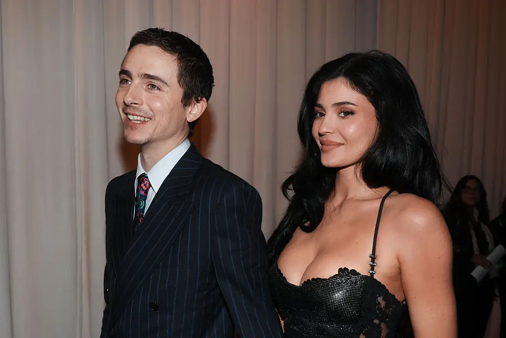 Fans have been left divided over how Timothée Chalamet referred to Kylie Jenner in his speech (Christopher Polk/Getty Images)