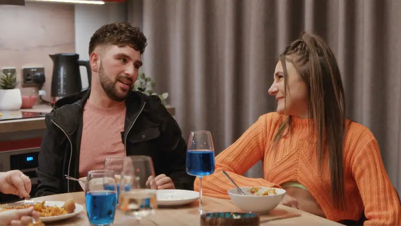 Viewers were baffled over the mystery blue beverage (E4)
