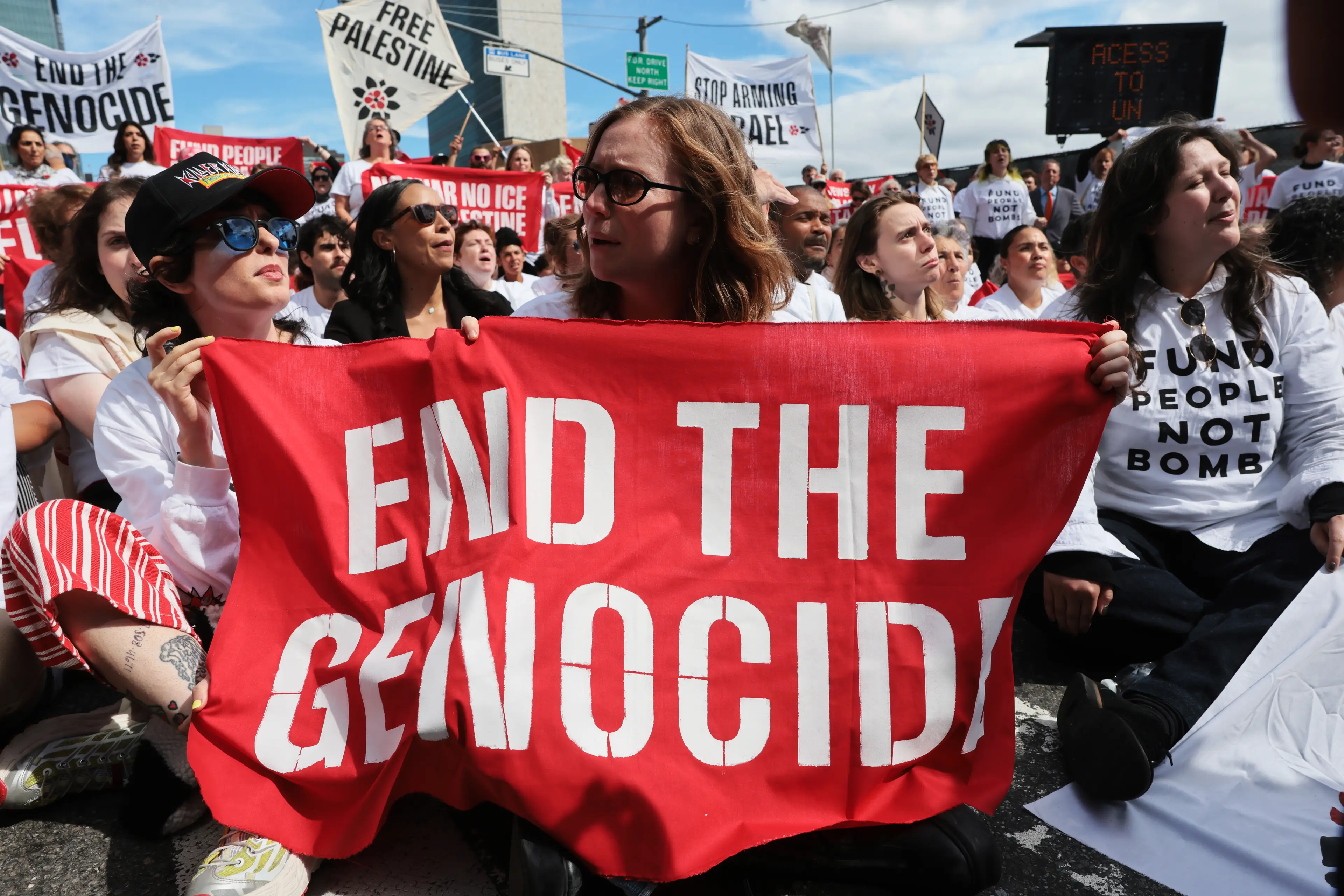The Hollywood stars were arrested during the protest (Spencer Platt/Getty Images)