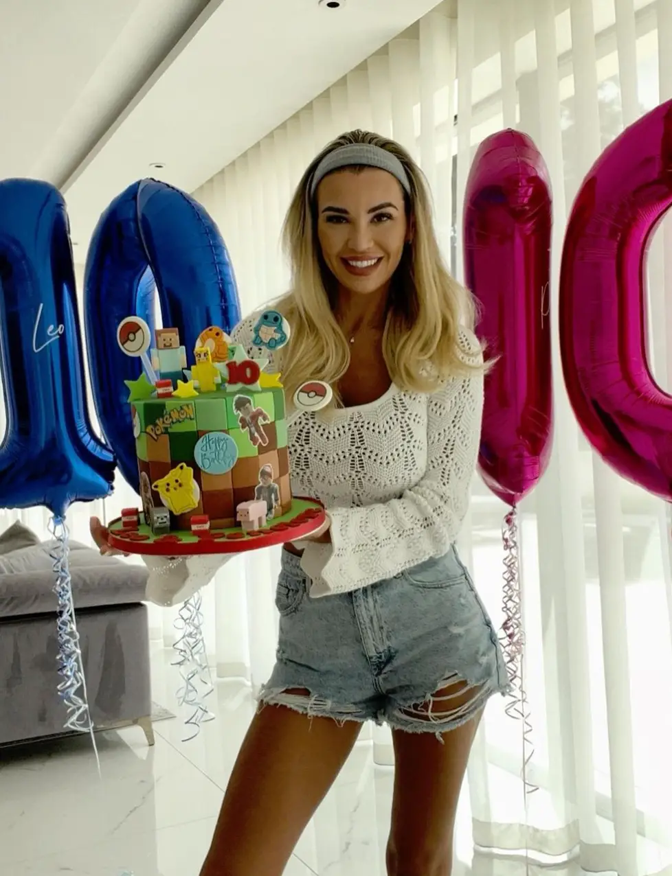 Christine posted snaps from the celebrations for the twins' birthday.