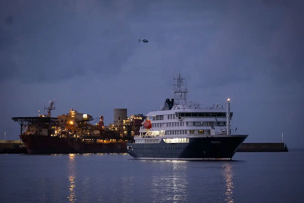 The cruise ship docked in Tenerife around 5:30am local time on Sunday (Anadolu/Getty Images)