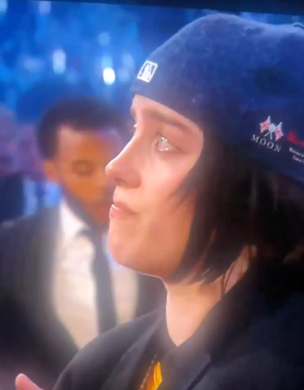 Billie Eilish was seen tearing up (Paramount)