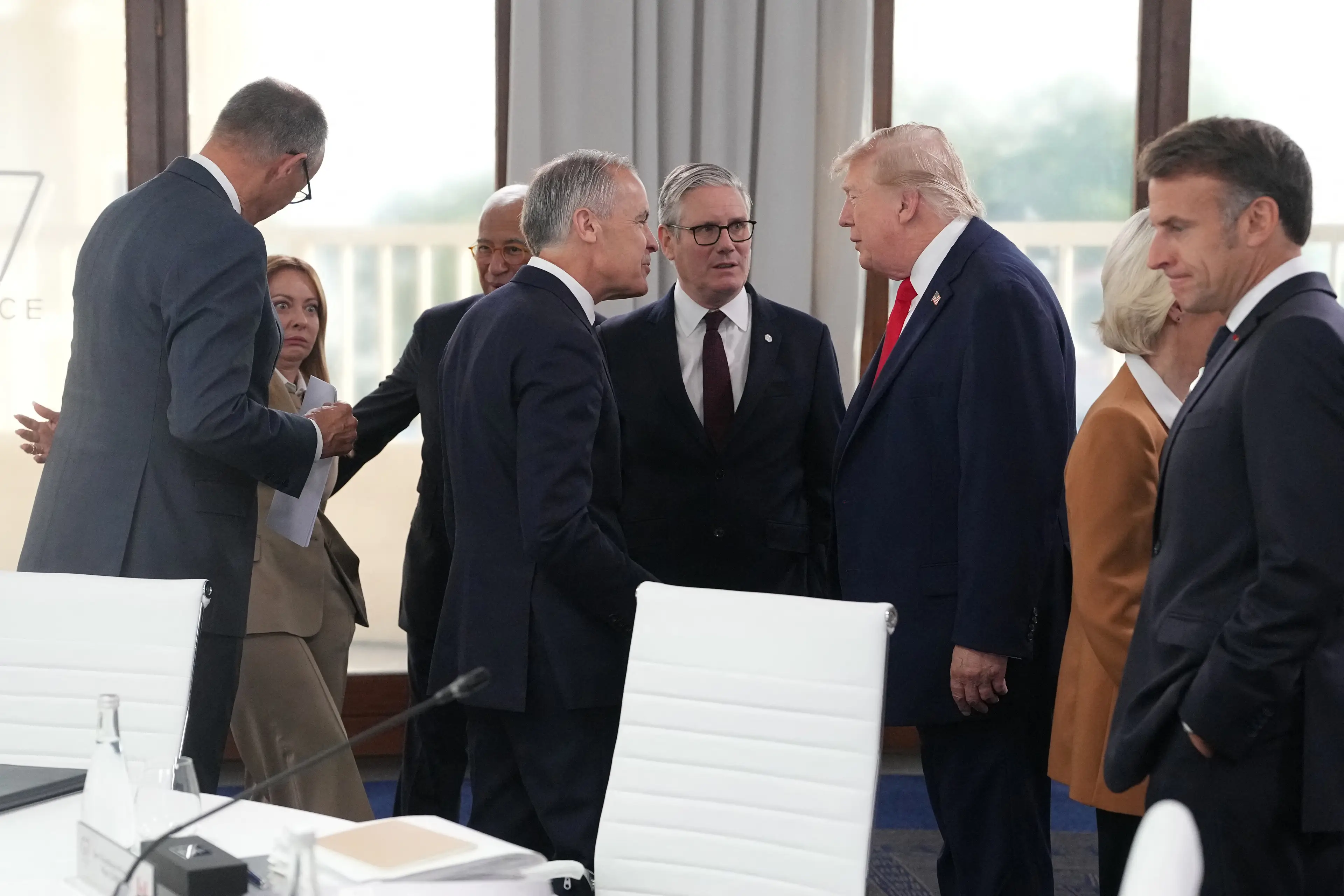 Trump’s late arrival had already raised eyebrows at the summit (Thibault Camus / POOL / AFP via Getty Images)