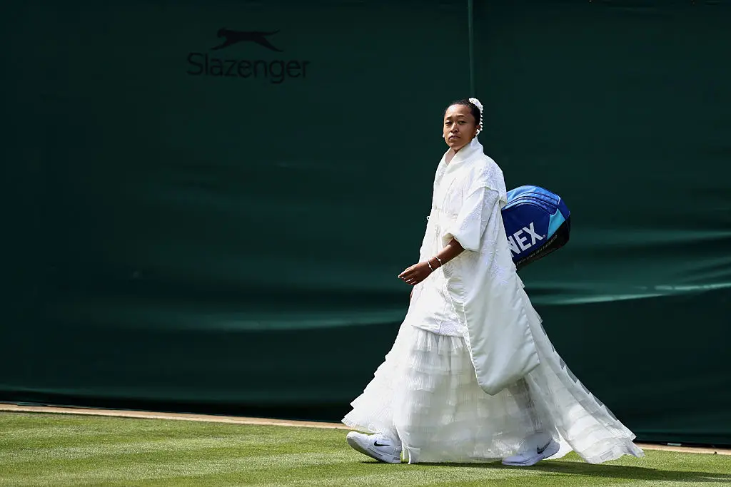 The Wimbledon star made an entrance to remember (HENRY NICHOLLS/Getty Images)