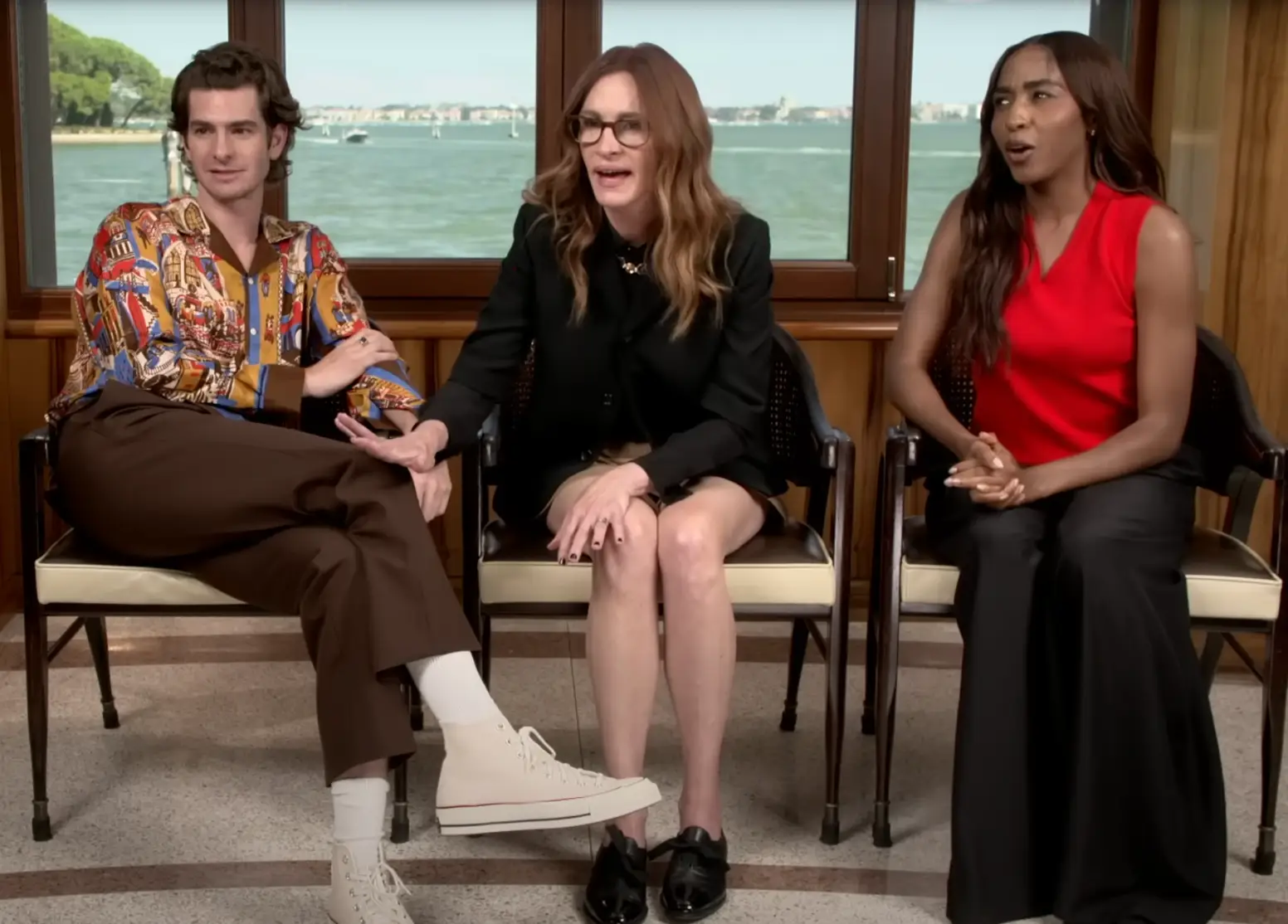 The trio appeared shocked by the question (ArtsLifeTV/YouTube)