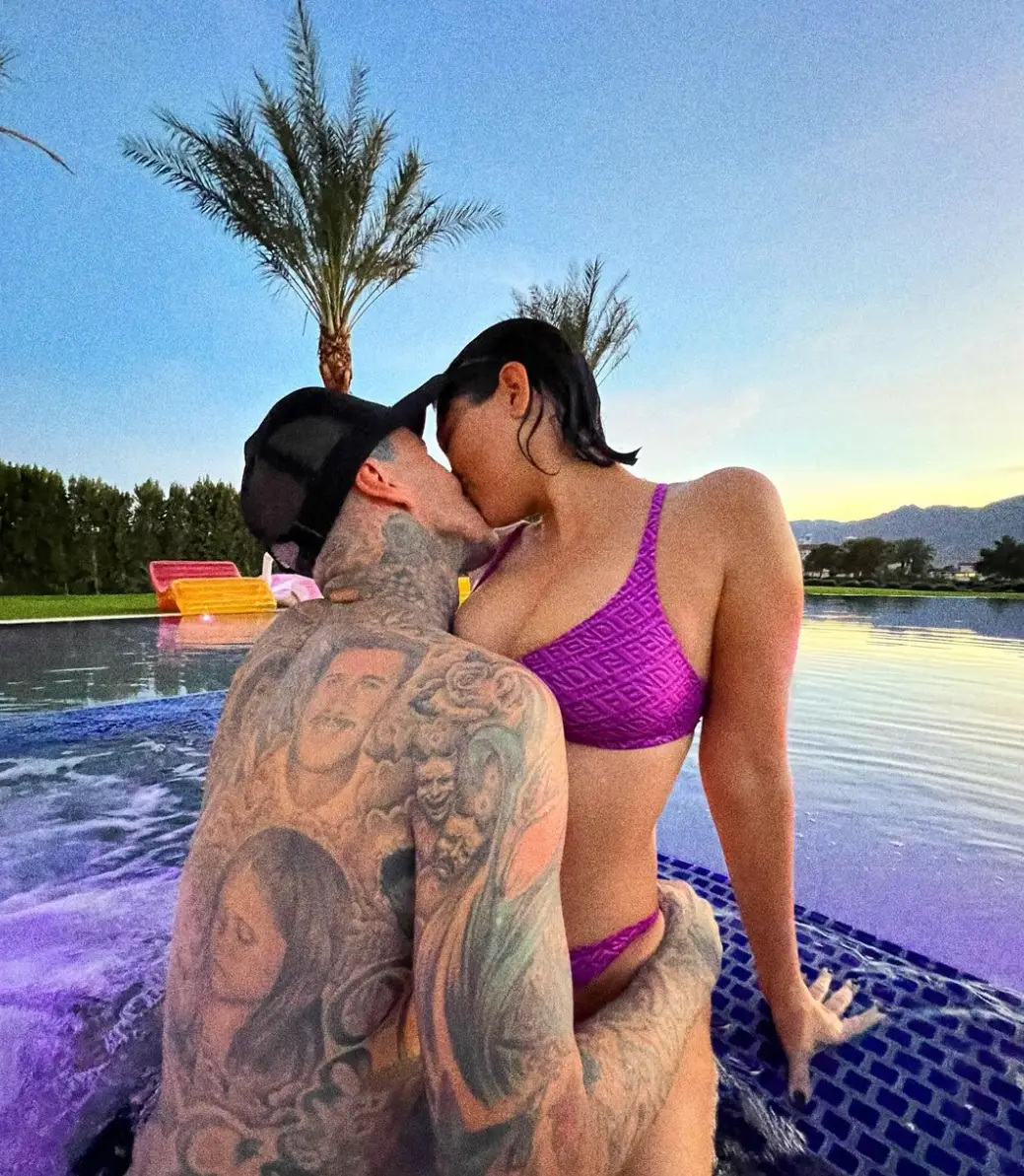 Kourtney and Travis got married on Sunday.