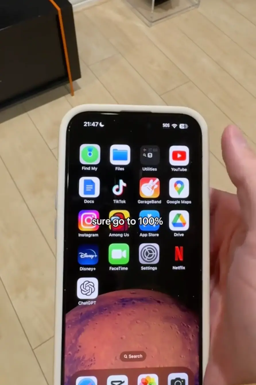 Viewers were warned not to let their phones charge above 80%.