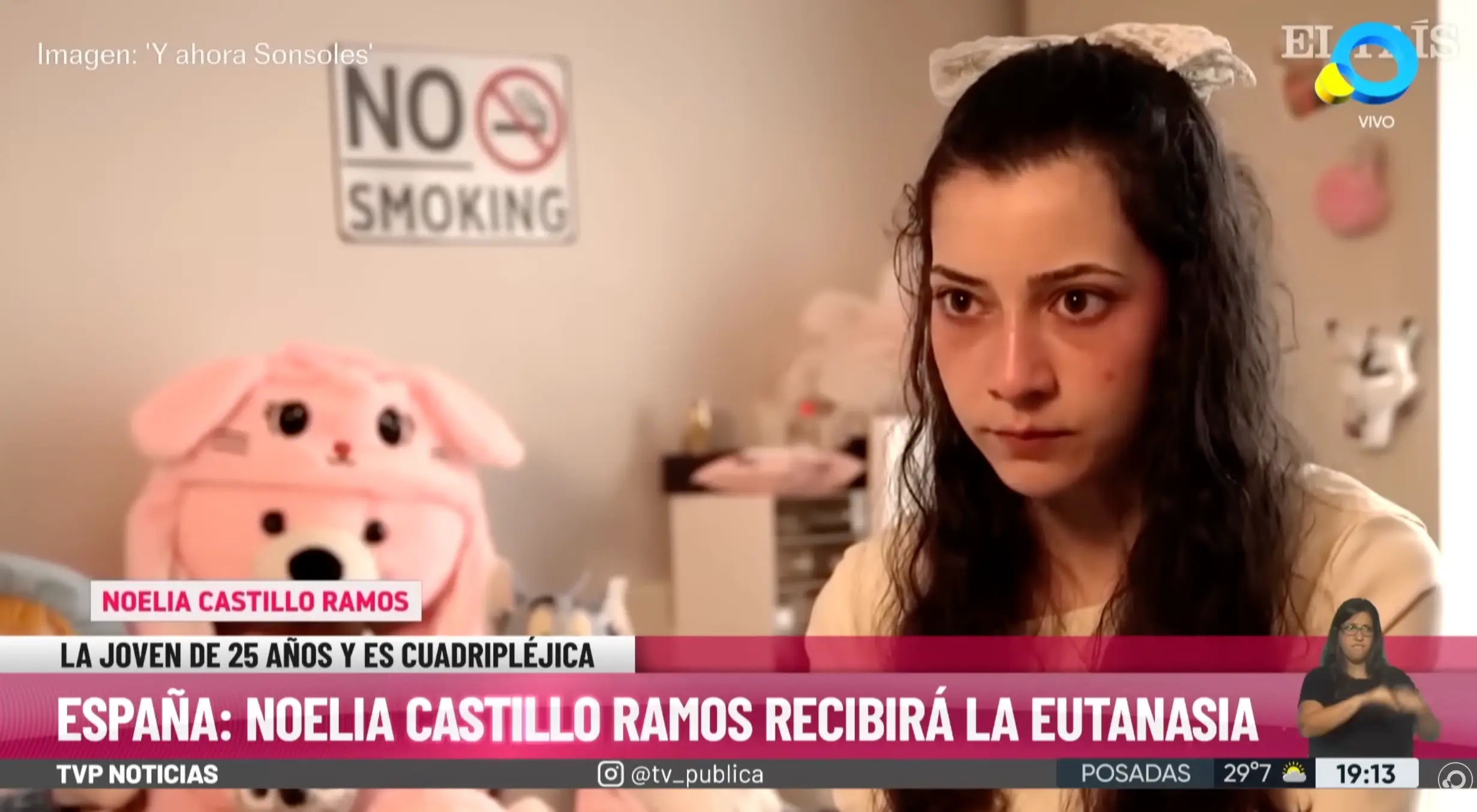 The 25-year-old has attempted suicide several times (Televisión Pública Noticias)