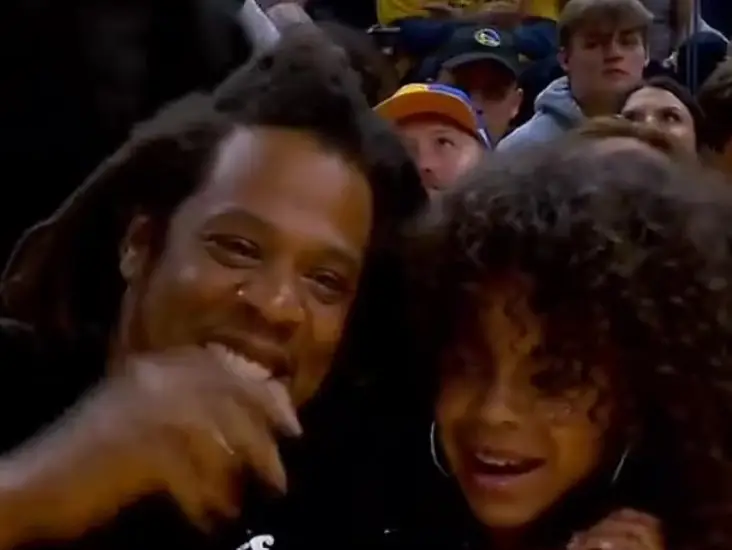 Blue attended the NBA finals with her dad Jay Z.