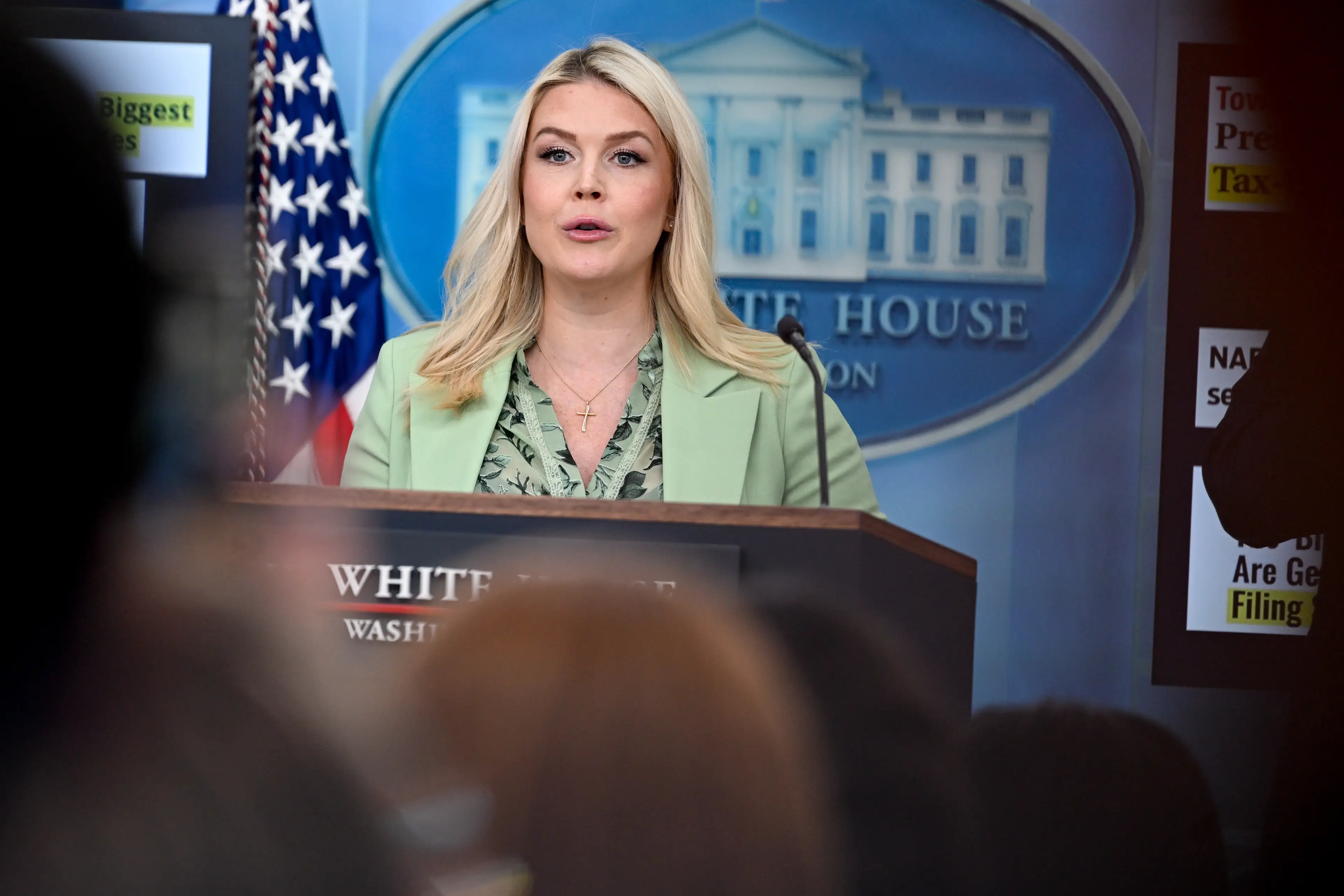 Leavitt's response didn't go down very well (Mattie Neretin/Bloomberg via Getty Images)